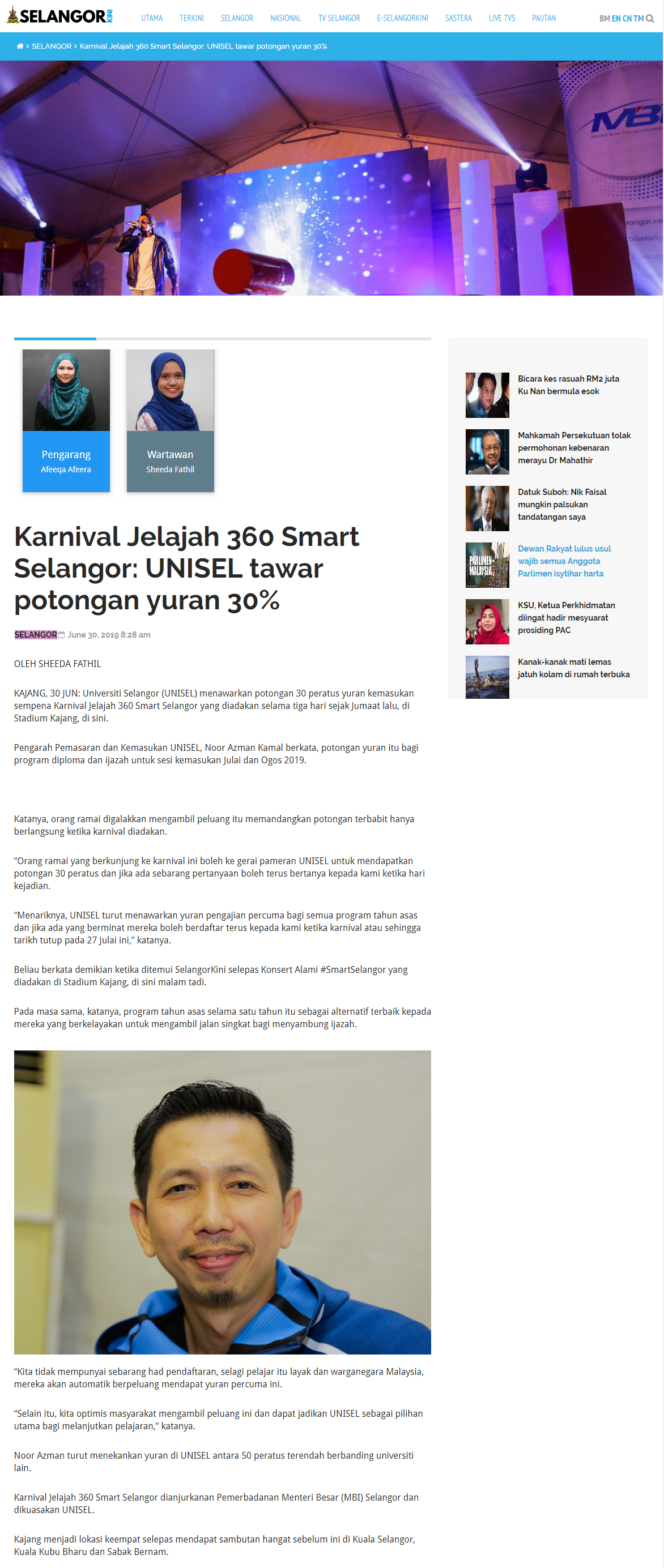 Selangor Kini (Online) 30 Jun 2019