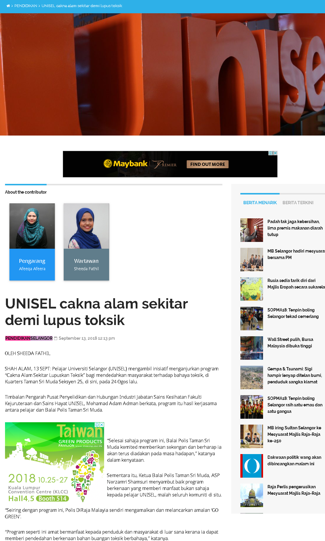 Selangor Kini Online - 13 September 2018
