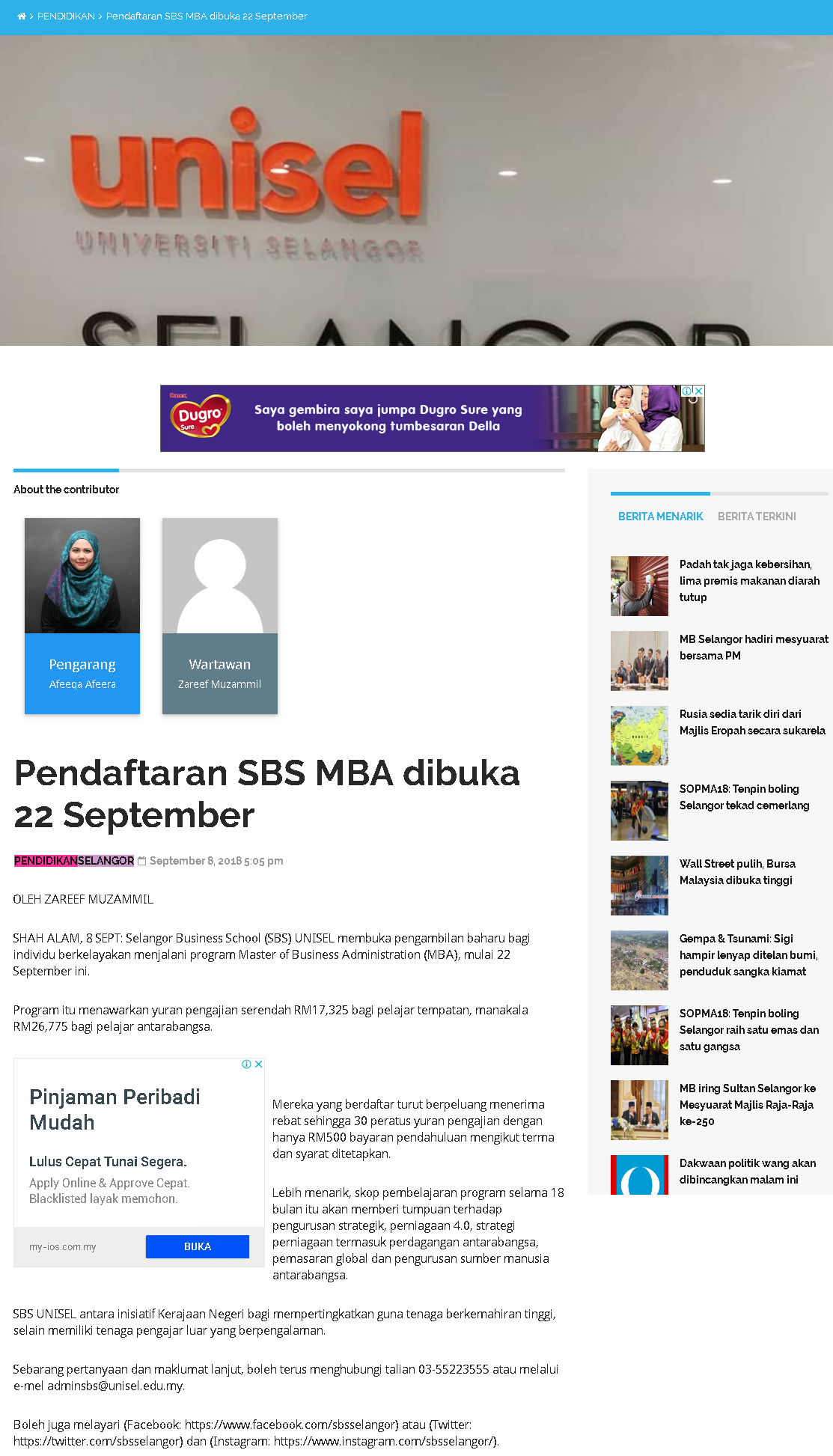 Selangor Kini Online - 8 September 2018